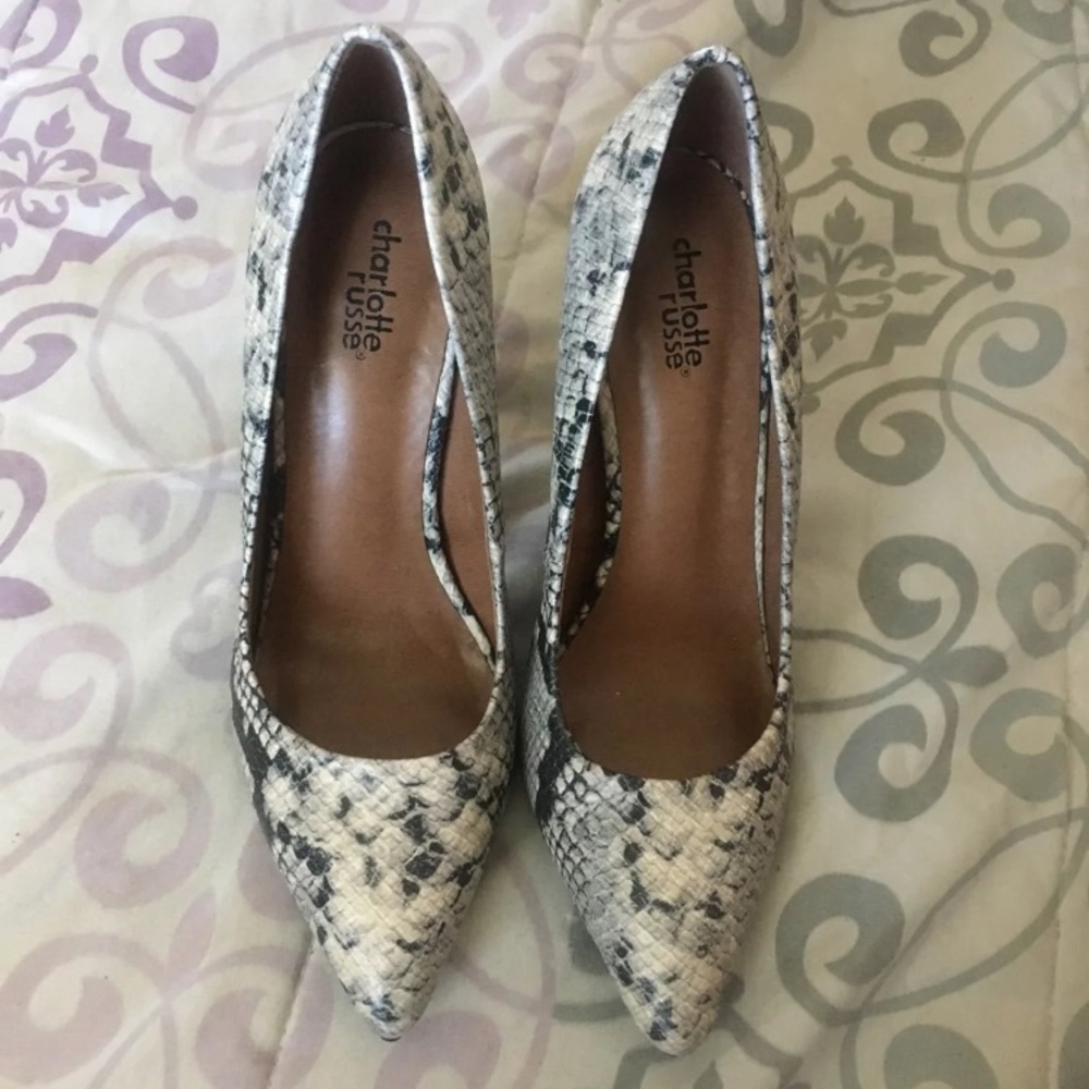 Charlotte russe snake print heels